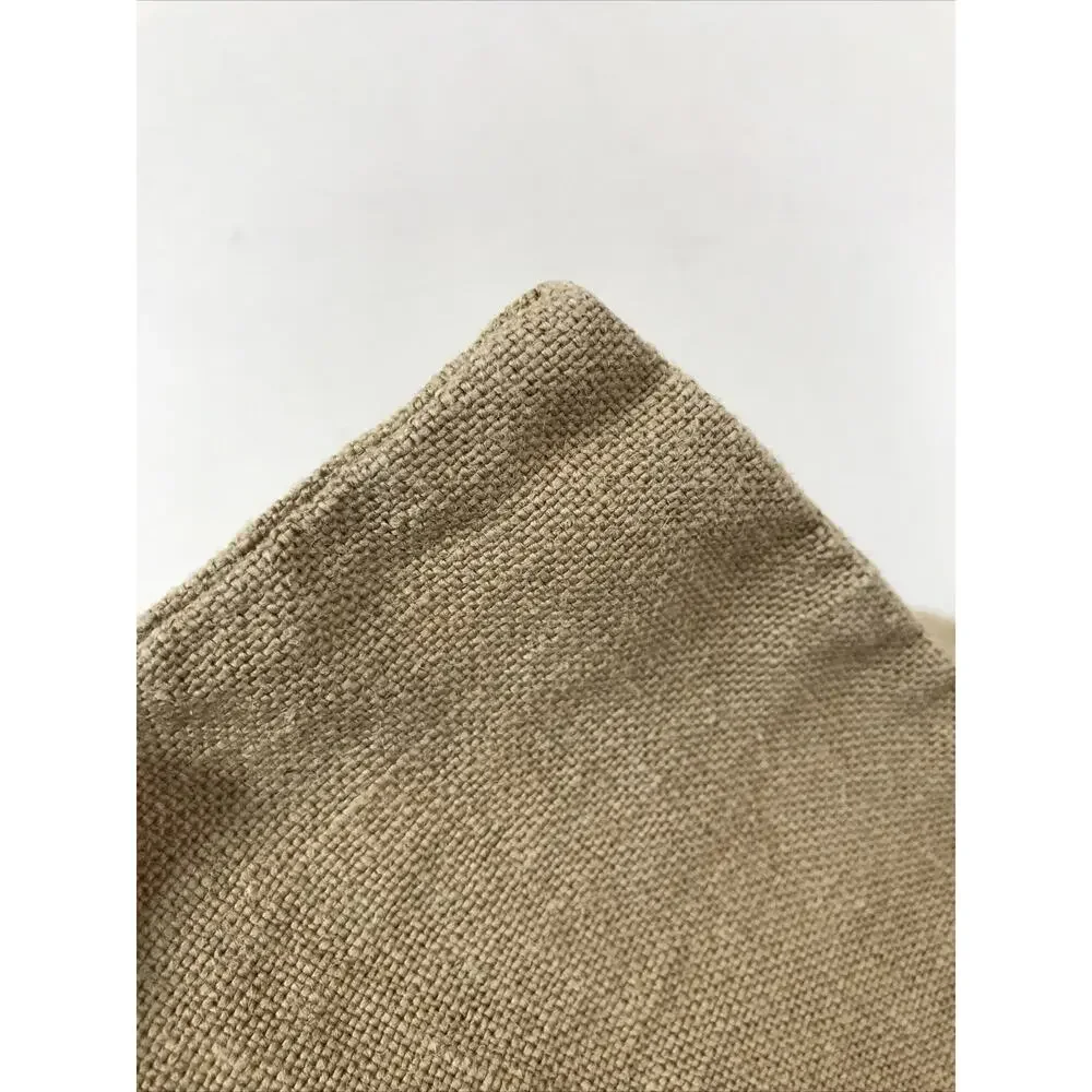 Pair IKEA Helgonort Burlap Jute Cotton Woven Brown Throw Pillow Covers 24